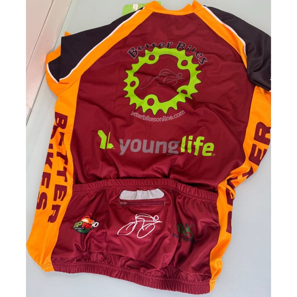 Cycling Jersey Shirt Top Mens Large L Short Sleeve "Family Fitness" New NWT